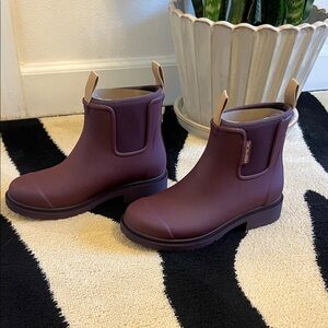 NEW Merry People Ankle Rain Boot Dark Cherry
